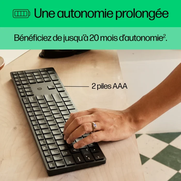 clavier sans fil hp 450 4r184aa noir azerty français