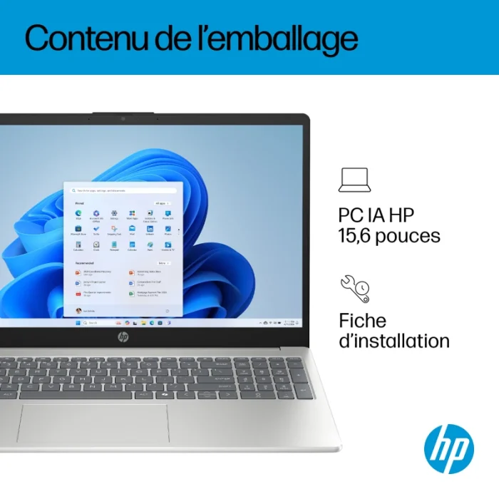 ordinateur portable hp 15 fd2007nk core ultra 5 225u 15 pouces (d3pp2ea)