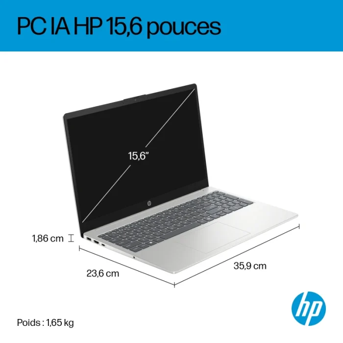 ordinateur portable hp 15 fd2007nk core ultra 5 225u 15 pouces (d3pp2ea)