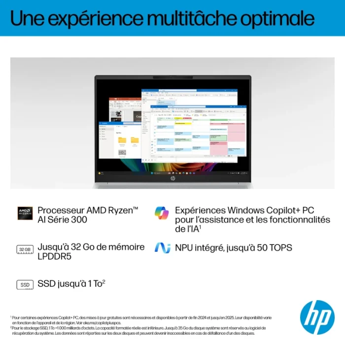 ordinateur portable hp omnibook 5 ai 16 af1005nk core ultra 7 16 pouces (d82t2ea)