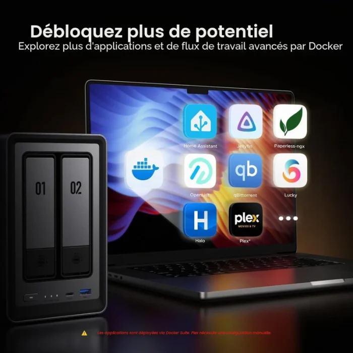 serveur nas ugreen dxp2800 2 baies 76 to (25369)