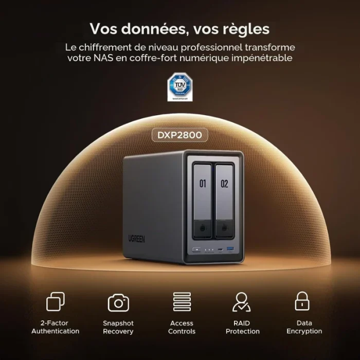 serveur nas ugreen dxp2800 2 baies 76 to (25369)
