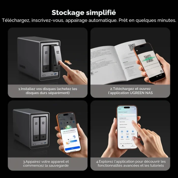 serveur nas ugreen dxp2800 2 baies 76 to (25369)