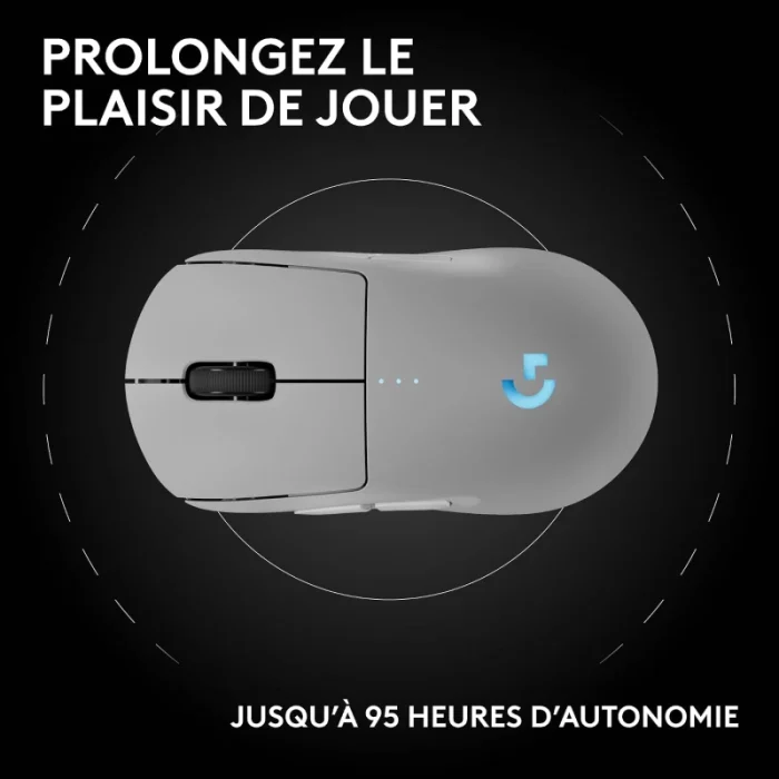 souris gaming sans fil logitech pro 2 lightspeed blanche (910 007303)