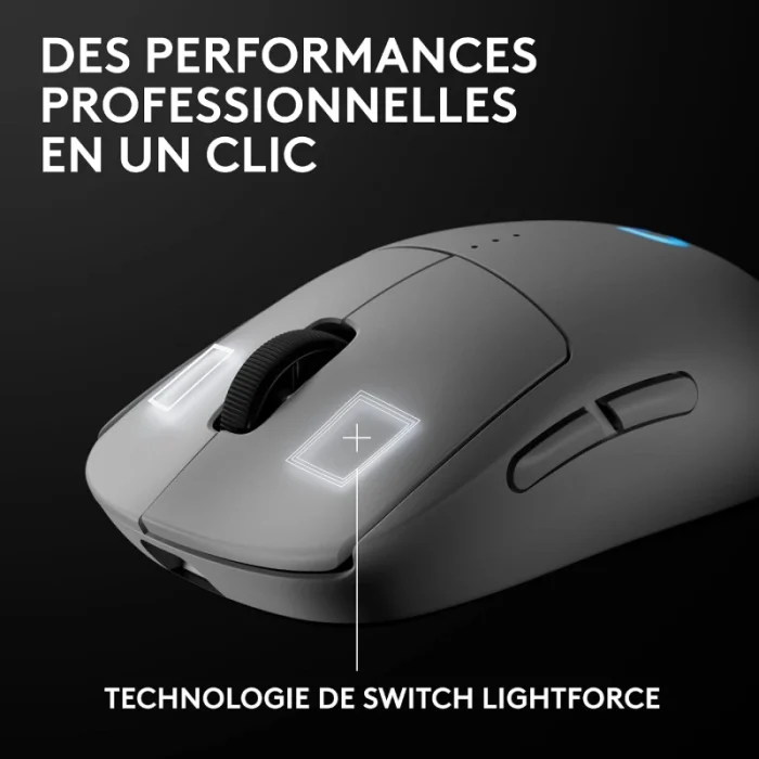 souris gaming sans fil logitech pro 2 lightspeed blanche (910 007303)