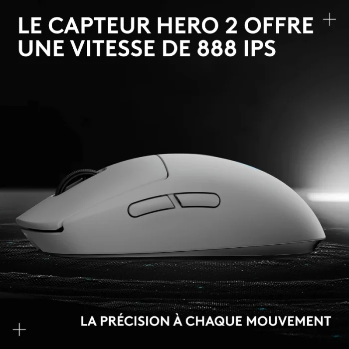 souris gaming sans fil logitech pro 2 lightspeed blanche (910 007303)