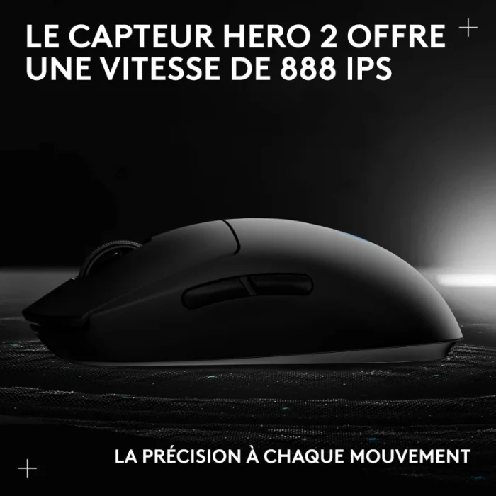 souris gaming sans fil logitech pro 2 lightspeed noire (910 007296)