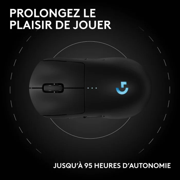 souris gaming sans fil logitech pro 2 lightspeed noire (910 007296)