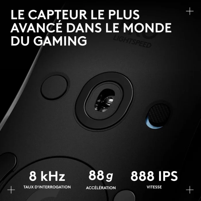 souris gaming sans fil logitech pro 2 lightspeed noire (910 007296)