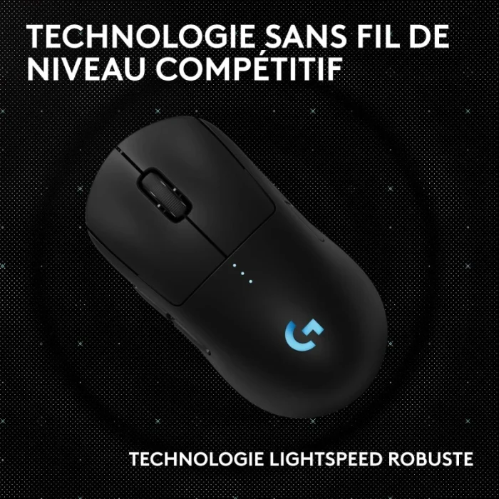 souris gaming sans fil logitech pro 2 lightspeed noire (910 007296)