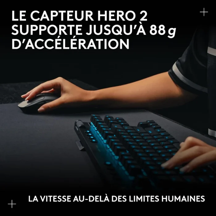 souris gaming sans fil logitech pro 2 lightspeed noire (910 007296)