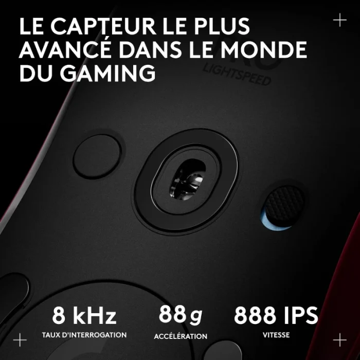 souris gaming sans fil logitech pro 2 lightspeed rose (910 007310)