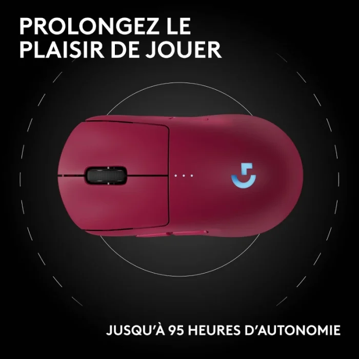 souris gaming sans fil logitech pro 2 lightspeed rose (910 007310)