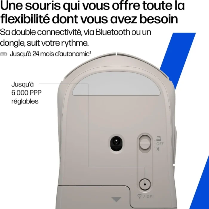 souris sans fil hp 400 quiet noire silencieuse (az7b2aa)