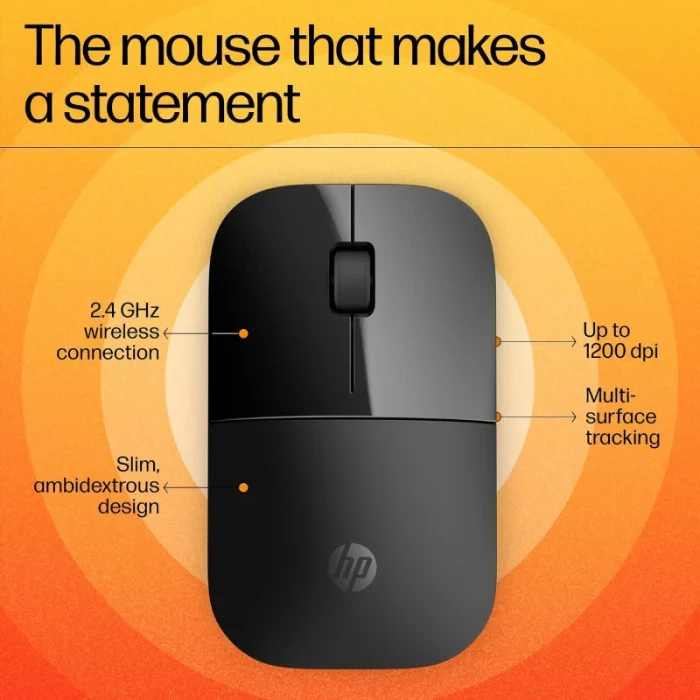 souris sans fil hp z3700 v0l79aa noire usb