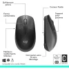 souris sans fil logitech m190 full size 2,4ghz gris anthracite (910 005905)