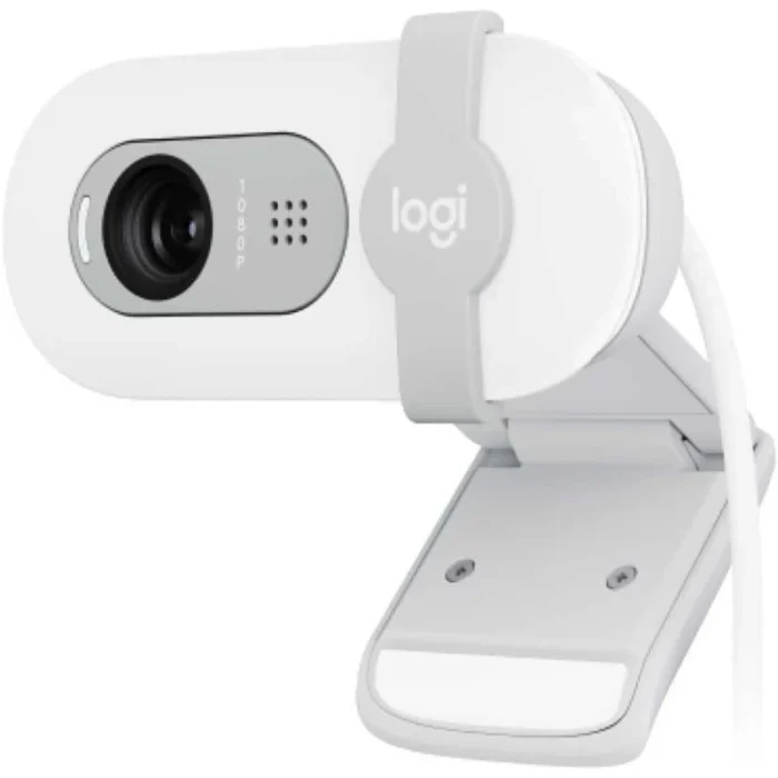 webcam logitech brio 100 full hd caméra usb off white (960 001617)