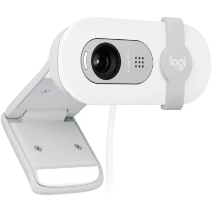 webcam logitech brio 100 full hd caméra usb off white (960 001617)