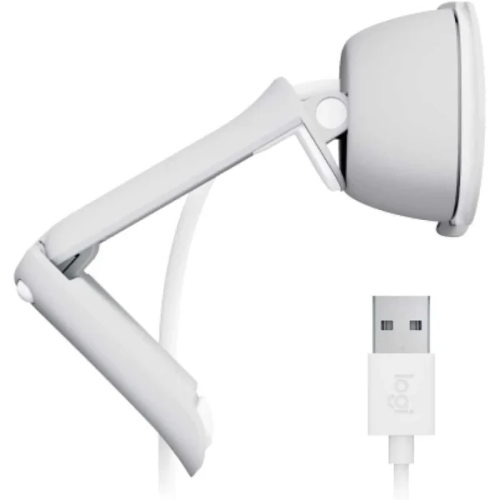 webcam logitech brio 100 full hd caméra usb off white (960 001617)