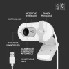 webcam logitech brio 100 full hd caméra usb off white (960 001617)